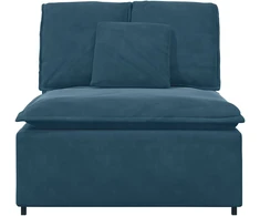 Modulinė sofa su pagalvėlėmis, mėlyna, 100 cm