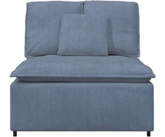 Modulinė sofa su pagalvėlėmis, mėlyna, 100 cm