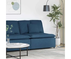 Modulinė sofa su pagalvėlėmis, mėlyna, 100 cm