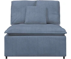 Modulinė sofa su pagalvėlėmis, mėlyna, 100 cm