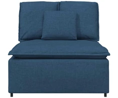 Modulinė sofa su pagalvėlėmis, mėlyna, 100 cm