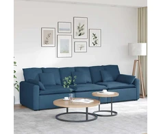 Modulinė sofa su pagalvėlėmis, mėlyna