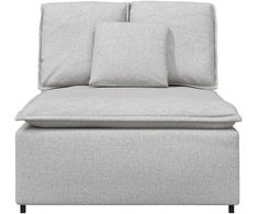 Modulinė sofa su pagalvėlėmis, pilka, 100 cm