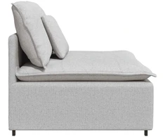 Modulinė sofa su pagalvėlėmis, pilka, 100 cm