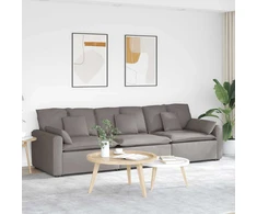 Modulinė sofa su pagalvėlėmis, pilkai ruda