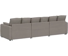 Modulinė sofa su pagalvėlėmis, pilkai ruda