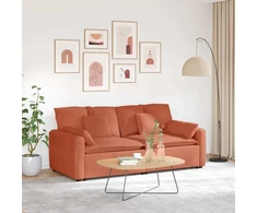 Modulinė sofa su pagalvėlėmis, raudonai oranžinė