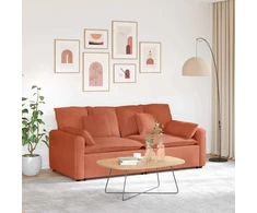 Modulinė sofa su pagalvėlėmis, raudonai oranžinė