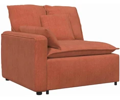 Modulinė sofa su pagalvėlėmis, raudonai oranžinė