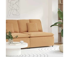 Modulinė sofa su pagalvėlėmis, smėlio spalvos, 100 cm