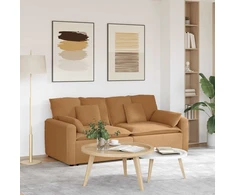 Modulinė sofa su pagalvėlėmis, smėlio spalvos