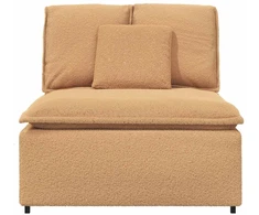 Modulinė sofa su pagalvėlėmis, smėlio spalvos, 100 cm