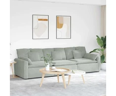 Modulinė sofa su pagalvėlėmis, šviesiai pilka