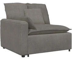 Modulinė sofa su pagalvėlėmis, šviesiai pilka, velvetas, audinys