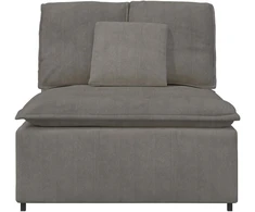 Modulinė sofa su pagalvėlėmis, šviesiai pilka, 100 cm