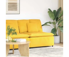 Modulinė sofa su pagalvėlėmis, šviesiai geltona, 100 cm