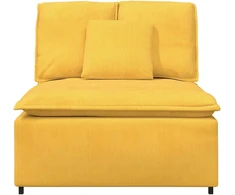 Modulinė sofa su pagalvėlėmis, šviesiai geltona, 100 cm