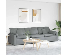 Modulinė sofa su pagalvėlėmis, šviesiai pilka