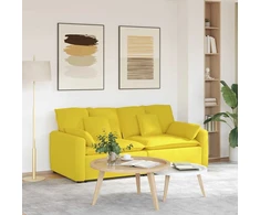 Modulinė sofa su pagalvėlėmis, šviesiai geltona