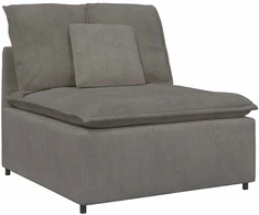 Modulinė sofa su pagalvėlėmis, šviesiai pilka, velvetas, audinys
