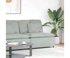 Modulinė sofa su pagalvėlėmis, šviesiai pilka, 100 cm
