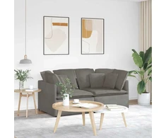 Modulinė sofa su pagalvėlėmis, šviesiai pilka, velvetas, audinys