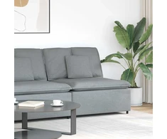 Modulinė sofa su pagalvėlėmis, šviesiai pilka, 100 cm