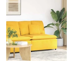 Modulinė sofa su pagalvėlėmis, šviesiai geltona, 100 cm