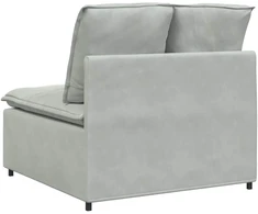 Modulinė sofa su pagalvėlėmis, šviesiai pilka, 100 cm