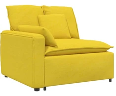 Modulinė sofa su pagalvėlėmis, šviesiai geltona