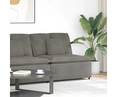 Modulinė sofa su pagalvėlėmis, šviesiai pilka, 100 cm