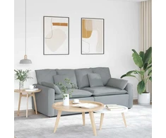 Modulinė sofa su pagalvėlėmis, šviesiai pilka