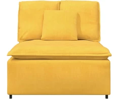 Modulinė sofa su pagalvėlėmis, šviesiai geltona, 100 cm