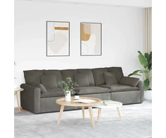 Modulinė sofa su pagalvėlėmis, šviesiai pilka