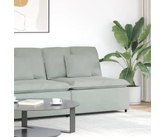 Modulinė sofa su pagalvėlėmis, šviesiai pilka, 100 cm