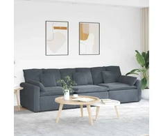 Modulinė sofa su pagalvėlėmis, tamsiai pilka