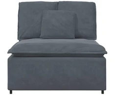 Modulinė sofa su pagalvėlėmis, tamsiai pilka, 100 cm