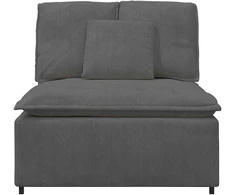 Modulinė sofa su pagalvėlėmis, tamsiai pilka, 100 cm
