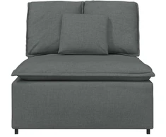 Modulinė sofa su pagalvėlėmis, tamsiai pilka, 100 cm