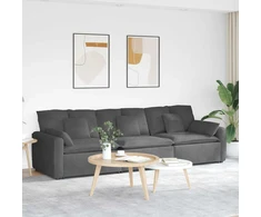 Modulinė sofa su pagalvėlėmis, tamsiai pilka