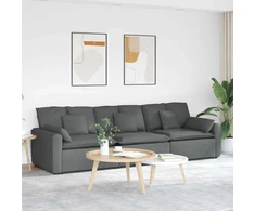 Modulinė sofa su pagalvėlėmis, tamsiai pilka