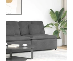 Modulinė sofa su pagalvėlėmis, tamsiai pilka, 100 cm