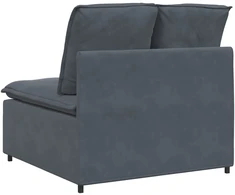 Modulinė sofa su pagalvėlėmis, tamsiai pilka, 100 cm