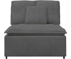 Modulinė sofa su pagalvėlėmis, tamsiai pilka, 100 cm