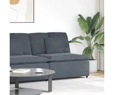 Modulinė sofa su pagalvėlėmis, tamsiai pilka, 100 cm