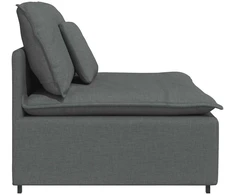 Modulinė sofa su pagalvėlėmis, tamsiai pilka, 100 cm