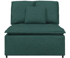 Modulinė sofa su pagalvėlėmis, tamsiai žalia, 100 cm