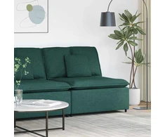Modulinė sofa su pagalvėlėmis, tamsiai žalia, 100 cm