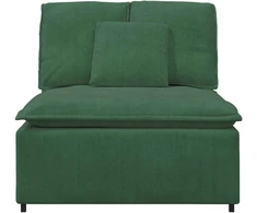 Modulinė sofa su pagalvėlėmis, tamsiai žalia, 100 cm