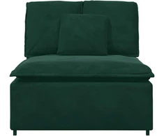 Modulinė sofa su pagalvėlėmis, tamsiai žalia, 100 cm